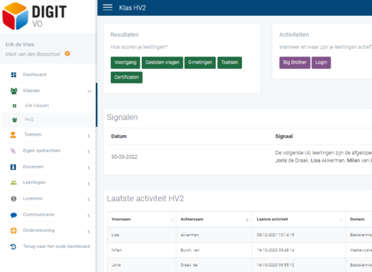 DIGIT-vo docentendashboard
