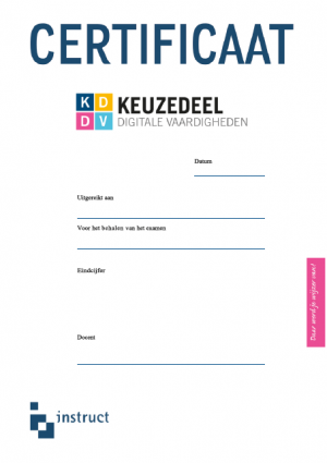 Certificaat KDDV Keuzedeel Digitale Vaardigheden mbo