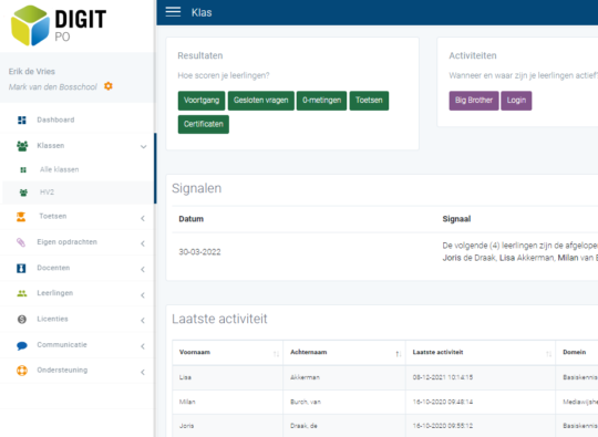 DIGIT-po dashboard