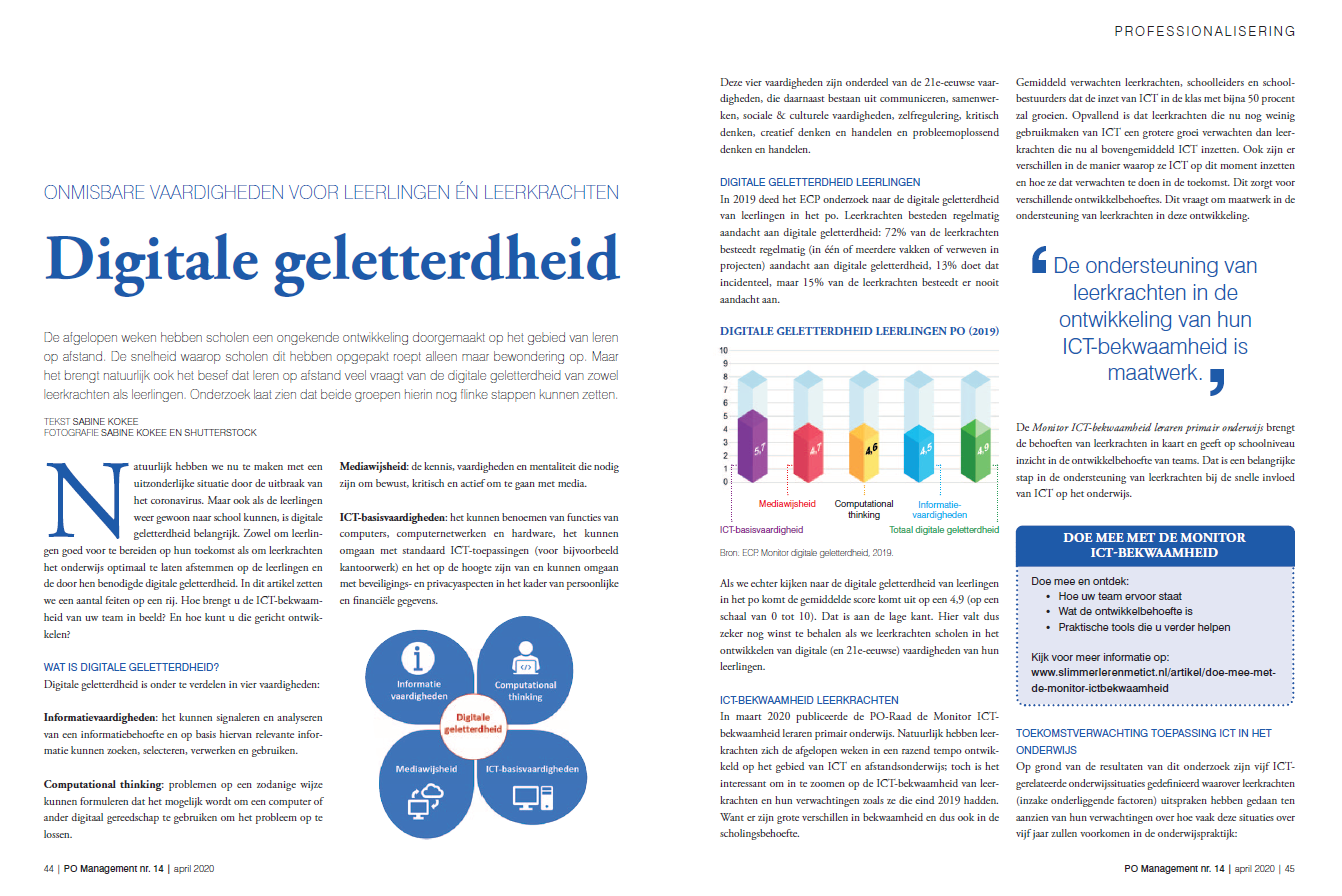 Artikel digitale geletterdheid PO Management