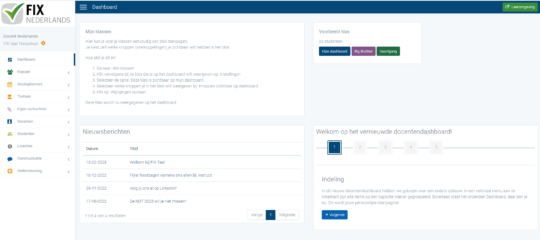 FIX Taal docentendashboard